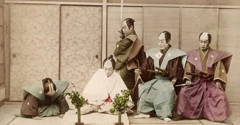 Japanese samurai ritual suicide scene