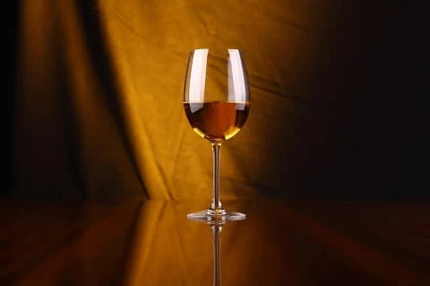 Wine glass with liquid