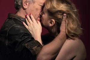 Intimate couple kissing