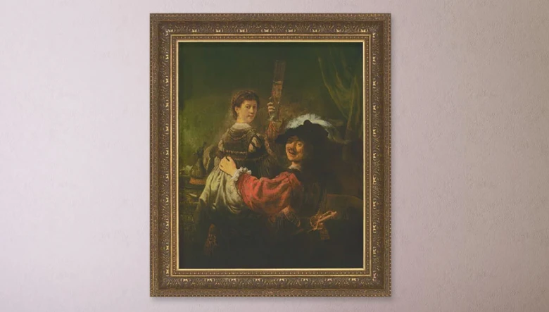 Baroque painting of two figures