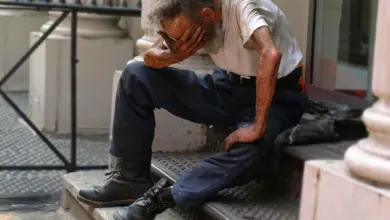 Lonely homeless man