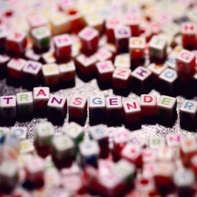 Kostky s písmeny tvořící slovo transgender na povrchu.
