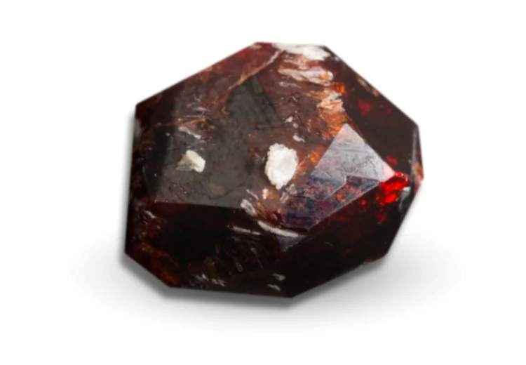 Faceted garnet gemstone