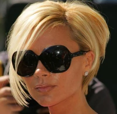 Woman with short blonde hair