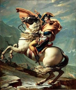 Napoleon na koni v empírovém stylu umění