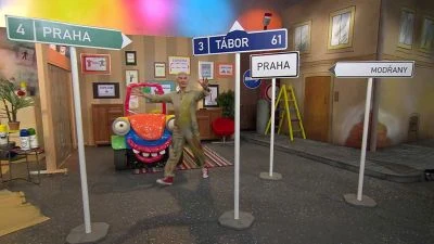 Czech street signs and traffic poles