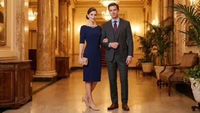 Dressed couple in formal wear